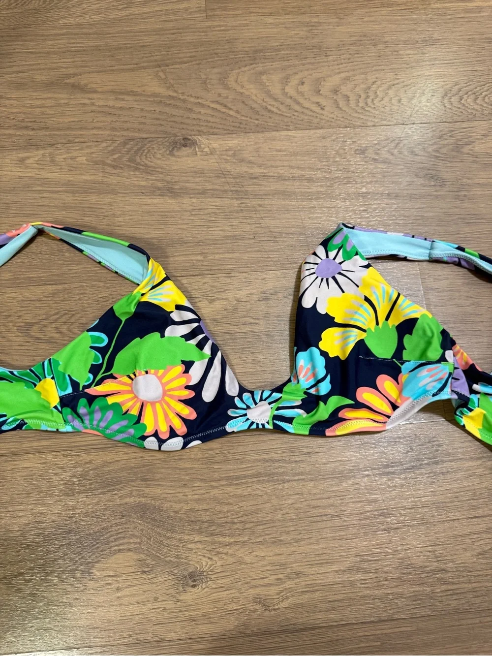 Aerie scoop floral bikini top medium